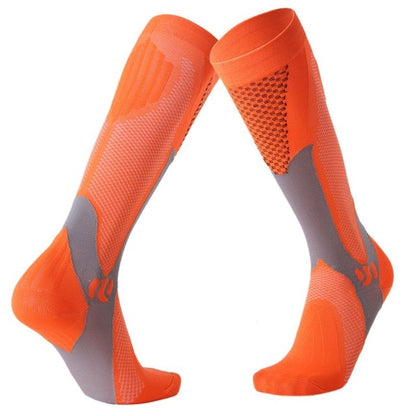 Men Leg Support Stretch Outdoor Sport Knee High Long Compression Socks Running Soccer Cycling Polyester Hosiery