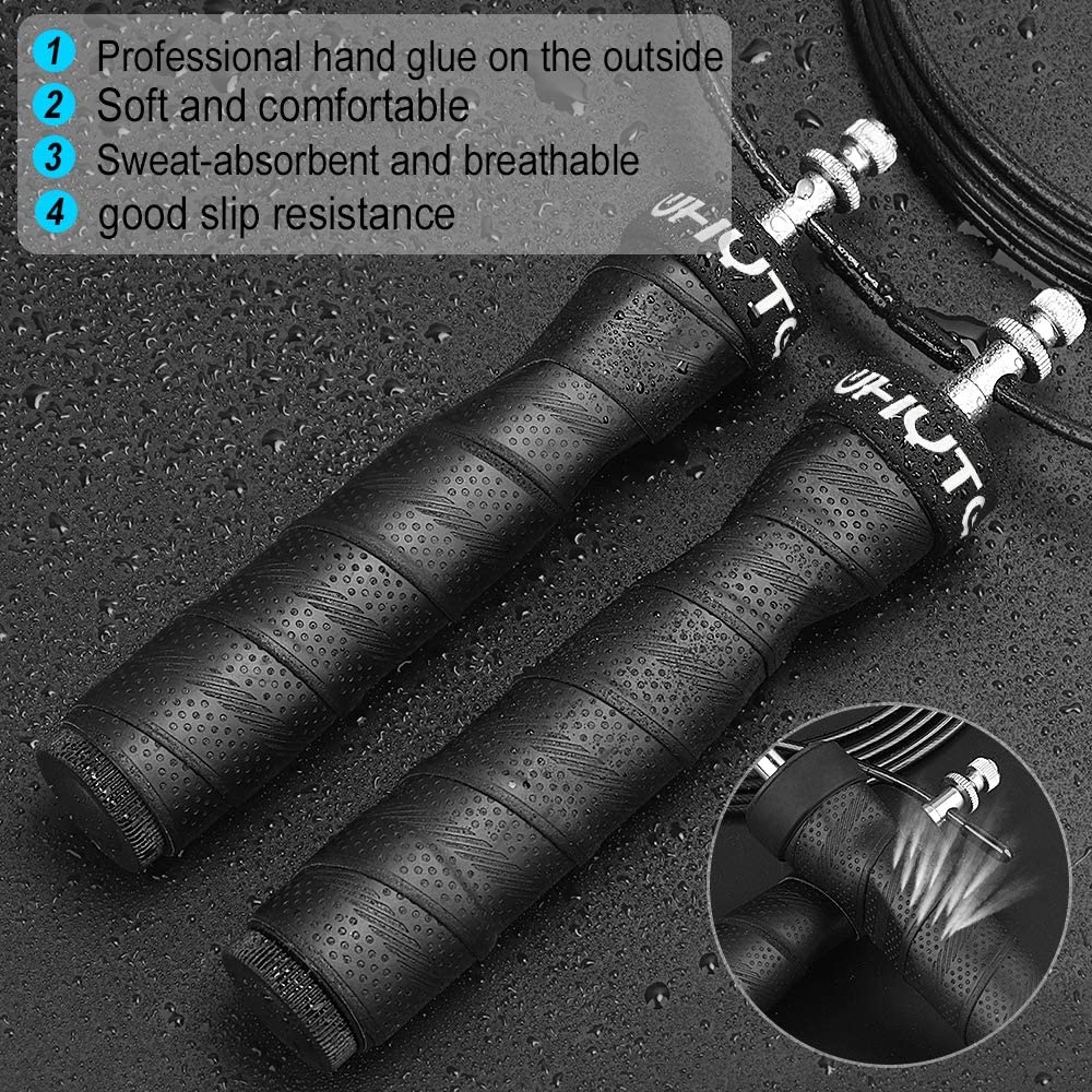 3mm Fitness Speed Jump Rope Crossfit Skipping Ropes Weighted Jumping Excise Workout with Ball Bearings Anti-Slip Handles