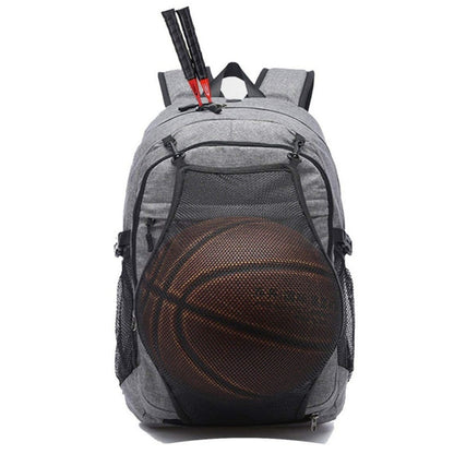 Men Sport Basketball Backpack Laptop School Bag For Teenager Boys Soccer Ball Pack Bag Male With Football Basketball Net