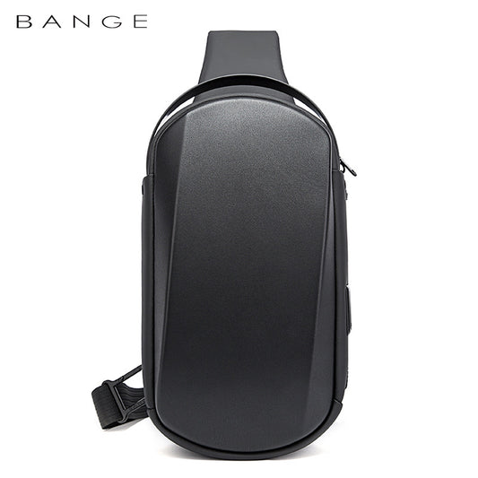 BANGE New Men's Chest Bag Waterproof EVA Hard Shell Shoulder Bag Trend Diagonal Small Bag Chest Bag
