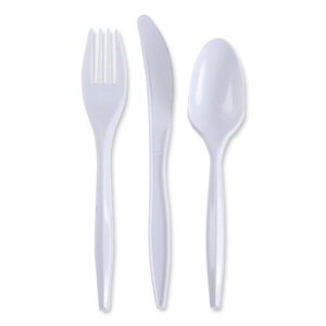 Crystal Cutlery Kit 3 pc Med Weight White
